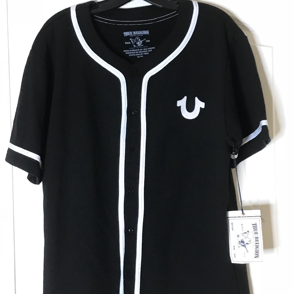 True Religion Men’s Baseball Button up Shirt SZ XL